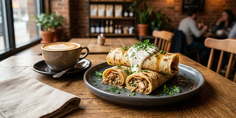 Блинчики с мясом индейки на завтра в кафе