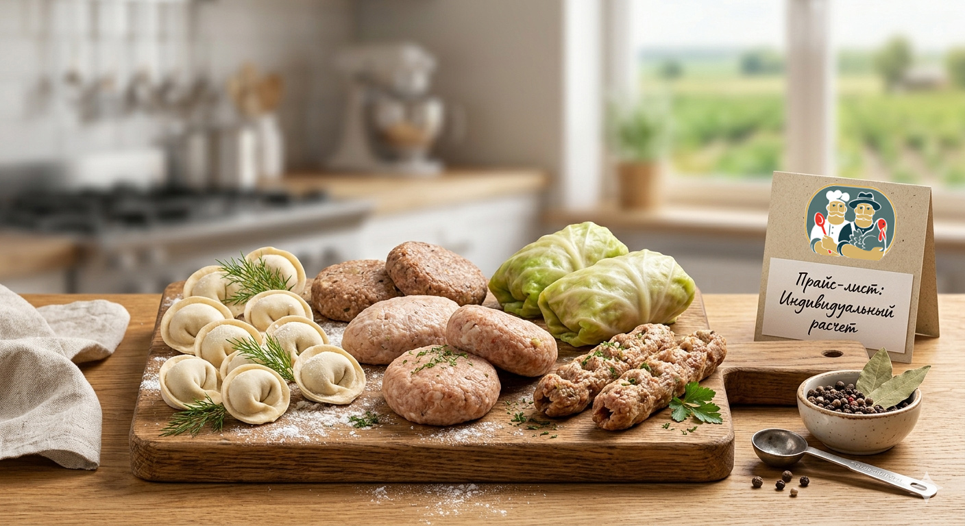 Прайс-лист на мясные полуфабрикаты ручной лепки «Кулинар и Фермер»